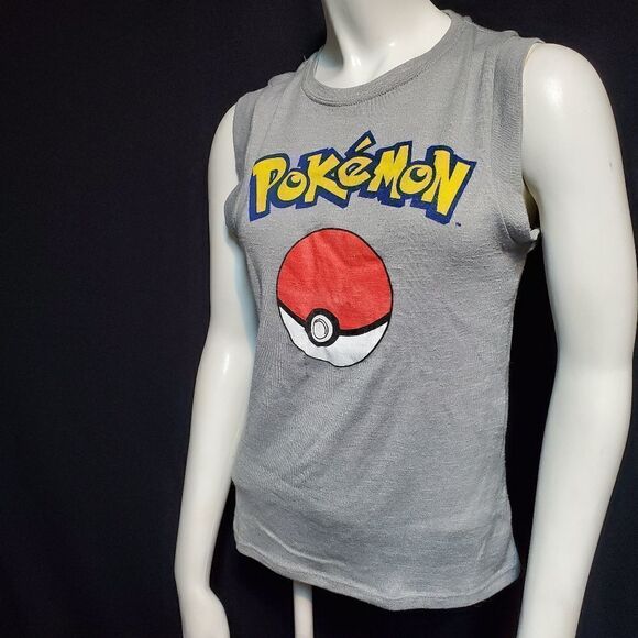 Pokemon Tops - Pokèmon Gray Pokèball Logo Tank Top (S)